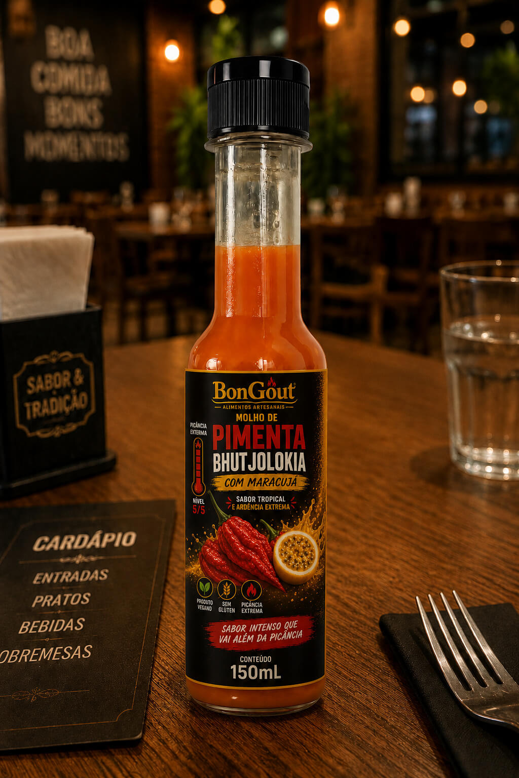 Molho de Pimenta Bhut Jolokia com Maracujá